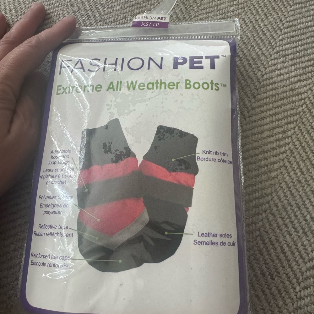 Extreme All Weather Pet Boots - Black and Red size XS